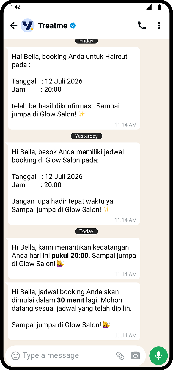 Ingatkan Pelanggan Secara Otomatis